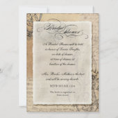 Altes Pfau-Brautparty laden - Schwarzes ein Einladung (Rückseite)