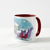 Altes Pferd und Schlitten Weihnachten Tasse (VorderseiteRechts)