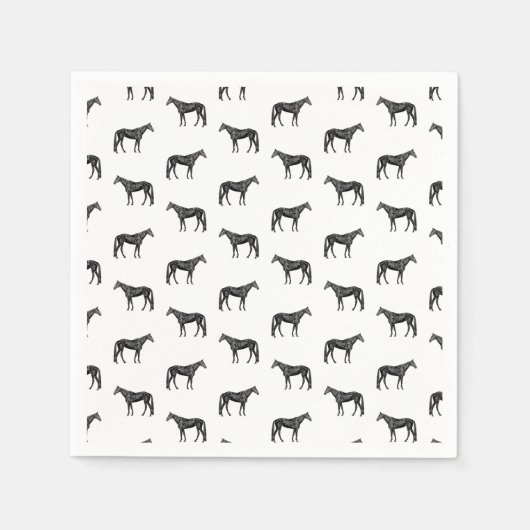 Altes Pferdemuster CUSTOM BG FARBE Serviette (Vorderseite)