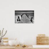 Altes Pier Schwarz-Weiß-Foto Poster (Küche)