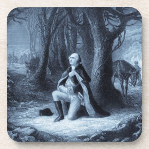 Altes Porträt von George Washington beim Beten Untersetzer