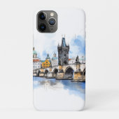 Altes Prag, Karlsbrücke Wasserfarbe Case-Mate iPhone Hülle (Rückseite)