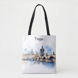 Altes Prag, Karlsbrücke Wasserfarbe Tasche