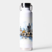 Altes Prag, Karlsbrücke Wasserfarbe Trinkflasche (Vorne)