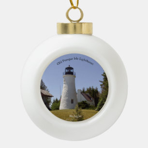 Altes Presque Isle Leuchtturm-Ornament Keramik Kugel-Ornament