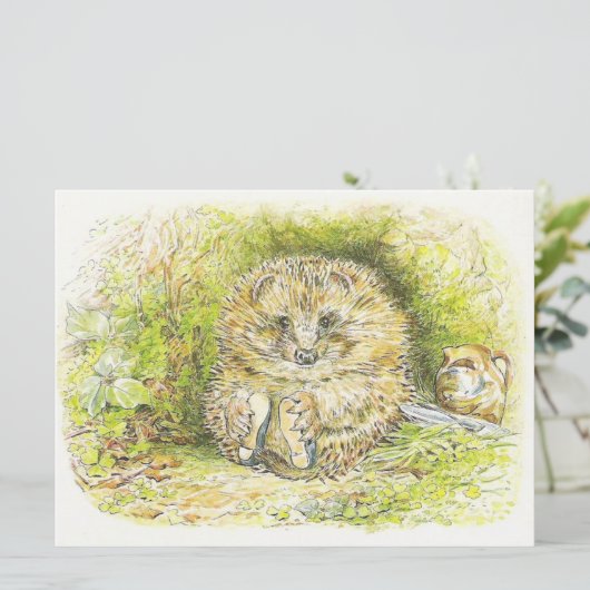 Altes Prickly Button (Igel) (von Beatrix Potter) Karte (Stehend Vorderseite)