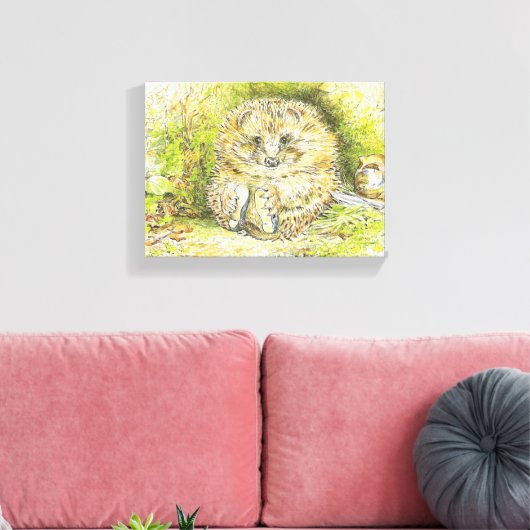 Altes Prickly Button (Igel) (von Beatrix Potter) Leinwanddruck (Insitu (Wohnzimmer))