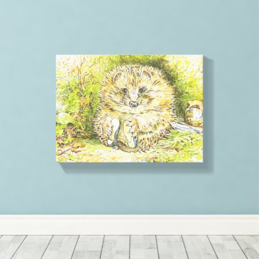 Altes Prickly Button (Igel) (von Beatrix Potter) Leinwanddruck (Insitu (Holzboden))