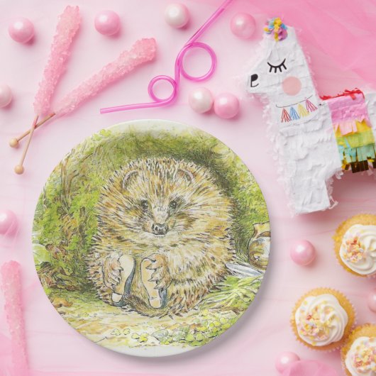 Altes Prickly Button (Igel) (von Beatrix Potter) Pappteller (Party)