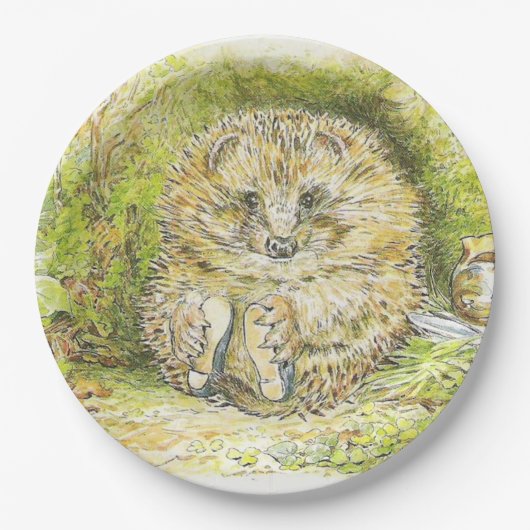 Altes Prickly Button (Igel) (von Beatrix Potter) Pappteller (Vorderseite)