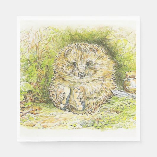 Altes Prickly Button (Igel) (von Beatrix Potter) Serviette (Vorderseite)