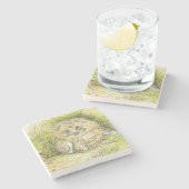 Altes Prickly Button (Igel) (von Beatrix Potter) Steinuntersetzer (Seitenansicht)