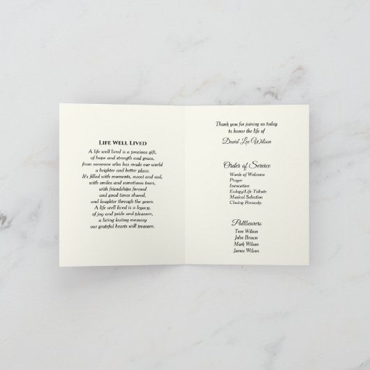 Altes Programm zur Beerdigung von Rotzüchtern (Innenseite)