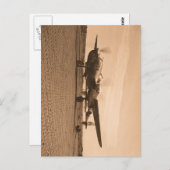Altes Prop-Flugzeug Postkarte (Vorne/Hinten)