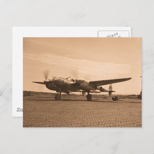 Altes Prop-Flugzeug Postkarte (Vorne/Hinten)