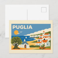 Altes Puglia Italien Küsten Reiseplakat