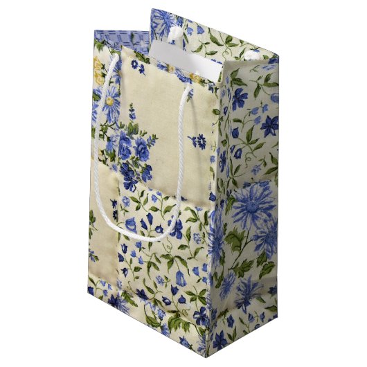 Altes Quilt Kleine Geschenktüte (Rückseite Schrägansicht)