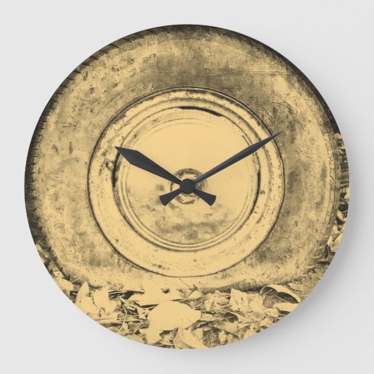 Altes Rad des klassischen Autos Nr. 2 Große Wanduhr (Vorderseite)