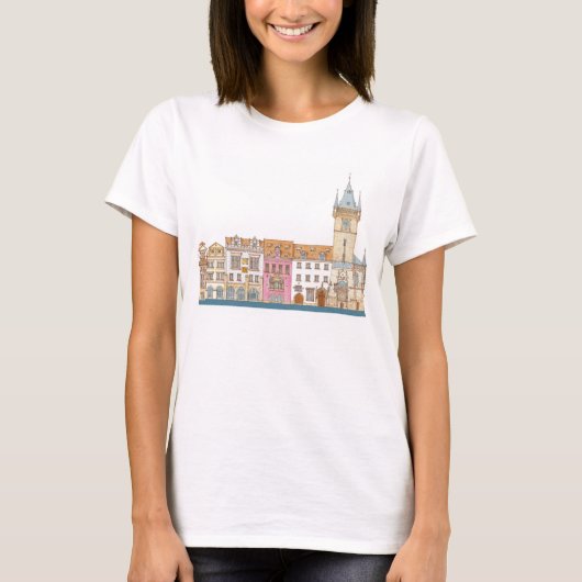 Altes Rathaus. Prag Tscheche T-Shirt (Vorderseite)
