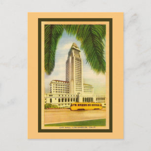 Altes Rathaus von Los Angeles, Straßenbahn Postkarte