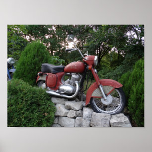 Altes Red Motorbike Poster