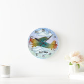 Altes Regenbogenflugzeug Runde Wanduhr (Zuhause)