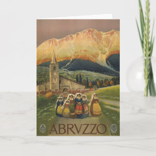 Altes Reiseplakat für Abruzzen, Italien. Karte