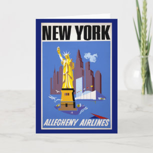 Altes Reiseplakat für Allegheny Airlines Karte