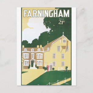 Altes Reiseplakat für Farningham Postkarte