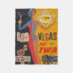 Altes Reiseplakat für Flüge mit TWA nach Las Vegas Fleecedecke