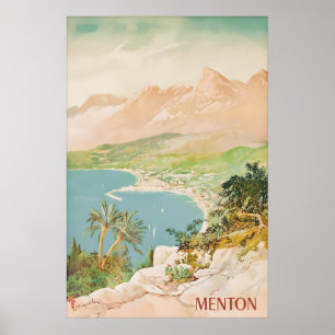 Altes Reiseplakat Menton Frankreich Französische R Poster