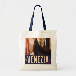 Altes Reiseplakat mit einem Kanal in Venedig Tragetasche