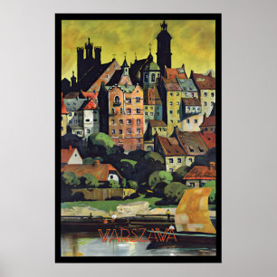 Altes Reiseplakat Polen - Warschau vor dem Krieg Poster