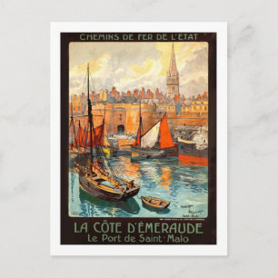 Altes Reiseplakat, Saint Malo Postkarte