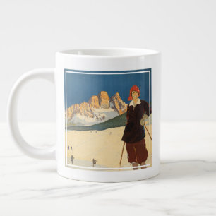Altes Reiseplakat von Cortina d'Ampezzo, Italien Jumbo-Tasse