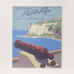 Altes Reiseplakat zur Förderung Puerto Ricos Puzzle