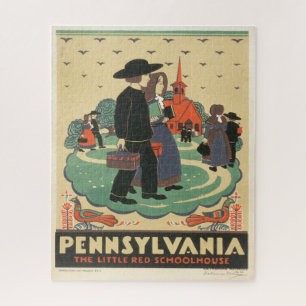 Altes Reiseplakat zur Förderung von Pennsylvania Puzzle