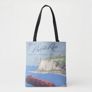 Altes Reiseplakat zur Förderung von Puerto Rico Tasche