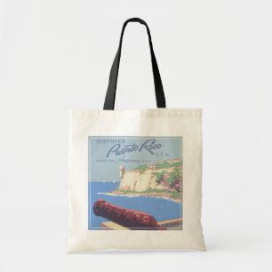 Altes Reiseplakat zur Förderung von Puerto Rico Tragetasche
