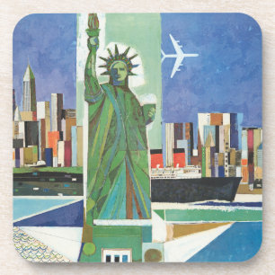 Altes Reiseposter für American Airlines Getränkeuntersetzer
