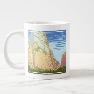 Altes Reiseposter für den Zion-Nationalpark Jumbo-Tasse