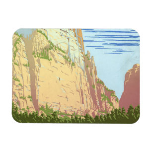 Altes Reiseposter für den Zion-Nationalpark Magnet