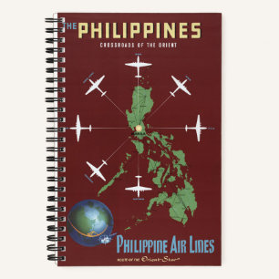 Altes Reiseposter für Philippine Air Lines Notizblock