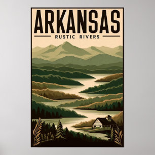 Altes Reiseposter von Arkansas Poster