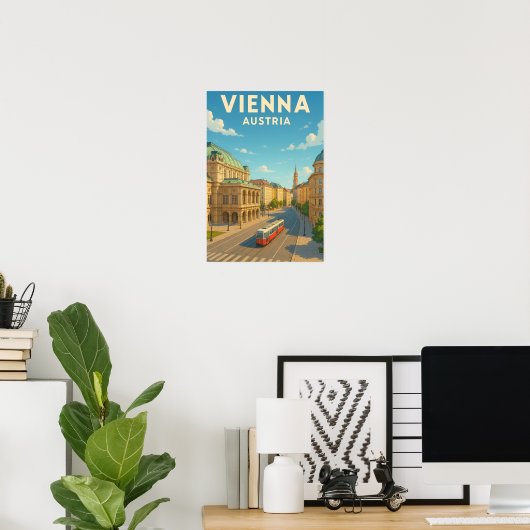 Altes Reiseposter Wien Österreich Poster (Heimbüro)