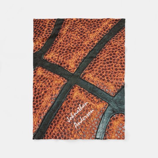 Altes Retro Basketball-Muster mit signiertem Namen Fleecedecke (Vorderseite)
