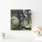 altes Retro-U-Boot Quadratische Wanduhr (Zuhause)