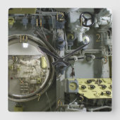altes Retro-U-Boot Quadratische Wanduhr (Vorderseite)