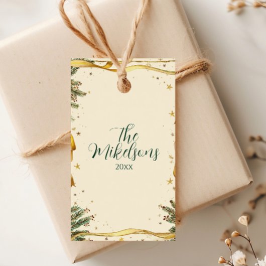 altes Ribbon Rustikales Weihnachtsfest Party Geschenkanhänger