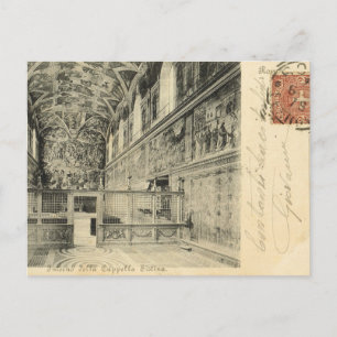 Altes Rom, 1890, Innenraum der Sixtinischen Kapell Postkarte